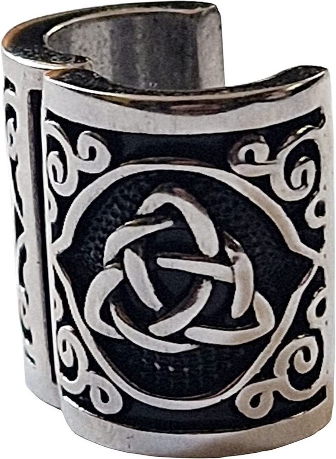 VALHALLA Hair Beads Opener, Viking Beard Bead 316L Steel Silver Stainless Steel Large Runes - Image 1